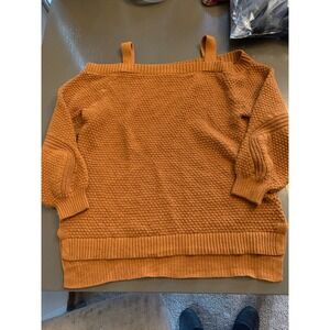 Maurices Cold Shoulder Sweater Knit Textured Rust‎ Orange 0X